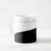 Mug Nom de l'entreprise moderne noir et blanc personna (Devant gauche)