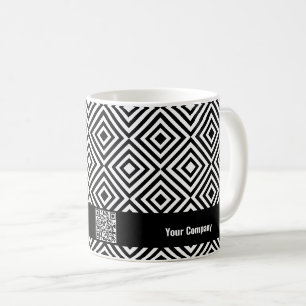 Mug Nom de l'entreprise QR-code Website Black & White 