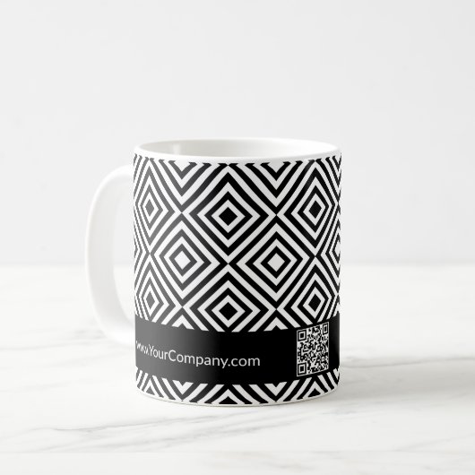 Mug Nom de l'entreprise QR-code Website Black & White  (Devant gauche)