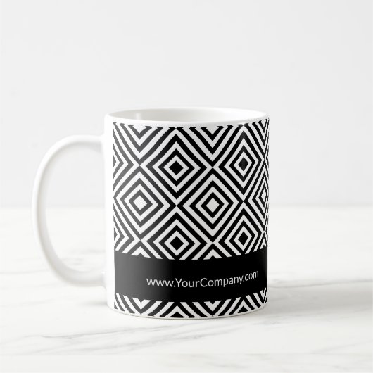 Mug Nom de l'entreprise QR-code Website Black & White  (Gauche)