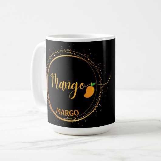 Mug Nom de l'équipe MANGO Texte modifié orange (Devant gauche)