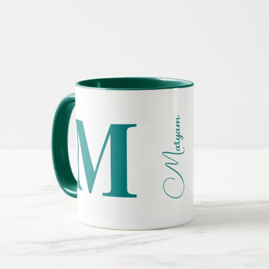 Mug Nom de lettre initiale personnalisé | Monogramme s (Devant gauche)
