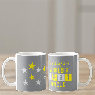 Mug nom de l'oncle le meilleur du monde étoiles gris