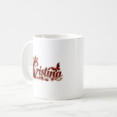 Mug Nom de luxe Christina Ruby Crystal (Devant gauche)
