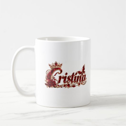 Mug Nom de luxe Christina Ruby Crystal (Gauche)