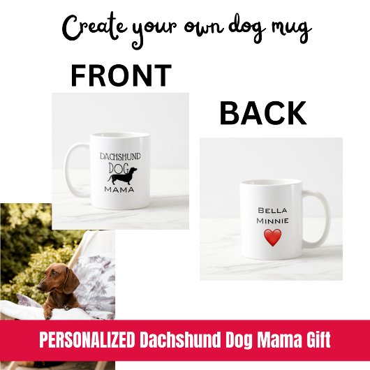 Mug Nom de maman de chien de chien mignet Dachshund