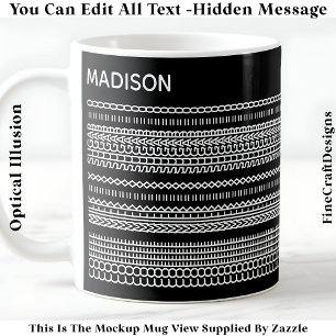 Mug Nom de message caché de préférence de café 101W él