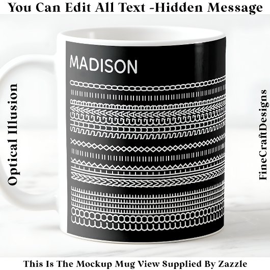 Mug Nom de message caché de préférence de café 101W él
