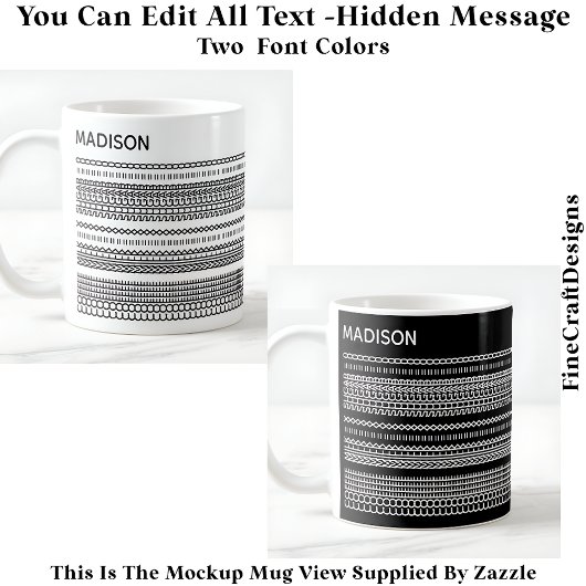 Mug Nom de message caché de préférence de café 101W él