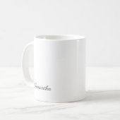 Mug Nom de monogramme d'anniversaire de script moderne (Devant gauche)