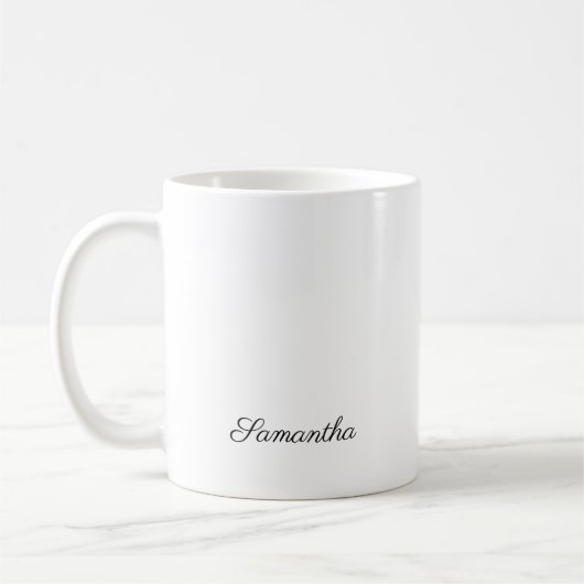 Mug Nom de monogramme d'anniversaire de script moderne (Gauche)