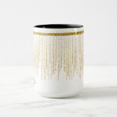 Mug Nom de monogramme pailleté or élégant (Centre)