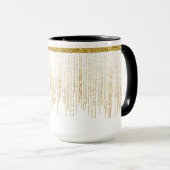 Mug Nom de monogramme pailleté or élégant (Devant droit)