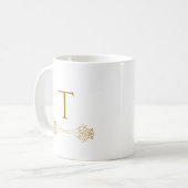 Mug Nom de monogramme personnalisé élégant Noël origin (Devant gauche)
