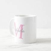 Mug Nom de monogramme personnalisé M (Devant gauche)