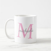 Mug Nom de monogramme personnalisé M (Gauche)