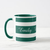 Mug Nom de motif rayé vert moderne (Gauche)