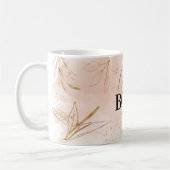 Mug Nom de patronne girly tendance rose et or (Gauche)
