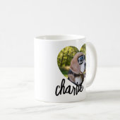 Mug Nom de photo de l'animal de compagnie Modern Heart (Devant droit)