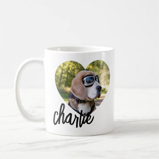 Mug Nom de photo de l'animal de compagnie Modern Heart (Gauche)