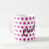 Mug Nom de pois blanc rose (Devant gauche)