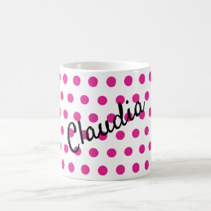 Mug Nom de pois blanc rose