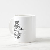 Mug Nom de pomme personnalisé pour enseignant, Enseign (Devant gauche)