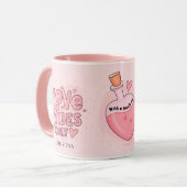 Mug Nom de position d'amour rose moderne Vibes d'amour (Devant gauche)