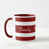 Mug Nom de rayures modernes de Bourgogne (Gauche)