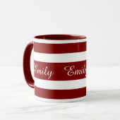 Mug Nom de rayures modernes de Bourgogne (Devant gauche)