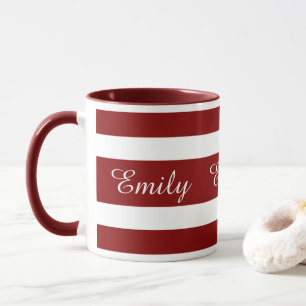 Mug Nom de rayures modernes de Bourgogne
