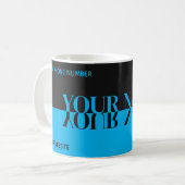 Mug Nom de reflet noir et bleu simple et élégant (Devant gauche)