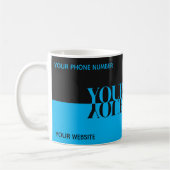 Mug Nom de reflet noir et bleu simple et élégant (Gauche)