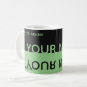 Mug Nom de reflet tout simplement élégant noir et vert (Devant gauche)