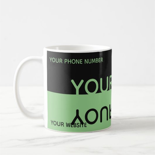 Mug Nom de reflet tout simplement élégant noir et vert (Gauche)