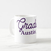 Mug nom de remise des diplômes violet simple minimal s (Devant gauche)