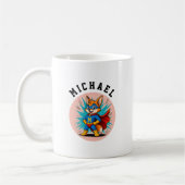 Mug Nom de renard super-héros personnalisé & initiale (Gauche)