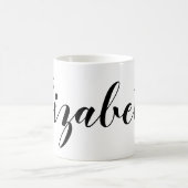 Mug Nom de script blanc noir simple (Centre)