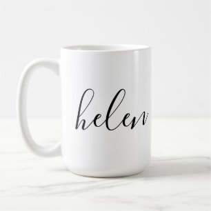 Mug Nom de script Cadeau Personnalisé Noir Blanc