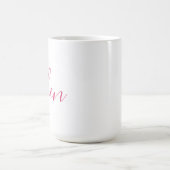 Mug Nom de script Cadeau personnalisé Rose Blanc (Centre)