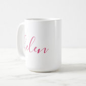 Mug Nom de script Cadeau personnalisé Rose Blanc (Devant gauche)