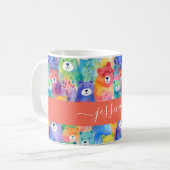 Mug Nom de script de motif porte ours aquarelle modern (Devant gauche)