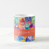 Mug Nom de script de motif porte ours aquarelle modern (Centre)