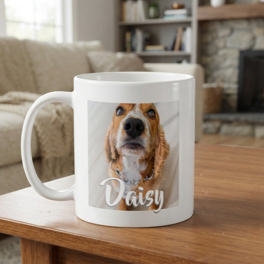 Mug Nom de script élégant Photo de Chien Chiot Chat An