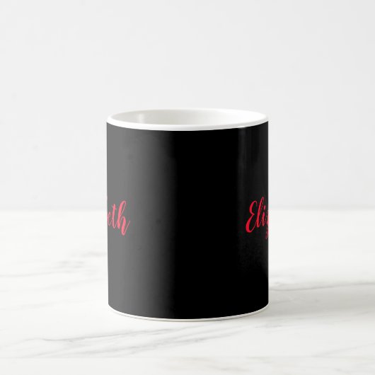 Mug Nom de script manuscrit Élégant Noir (Centre)