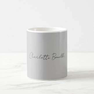 Mug Nom de script manuscrit minimaliste Gris