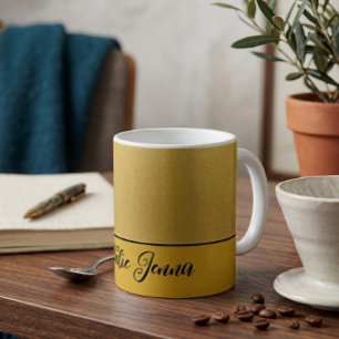 Mug Nom de script minimaliste personnalisé avec textur