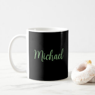 Mug Nom de script moderne Élégant noir typé