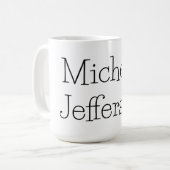 Mug Nom de script noir et blanc tendance Chic (Devant gauche)