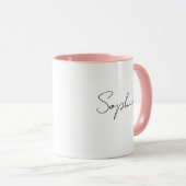 Mug Nom de script noir ou monogramme sur blanc (Devant droit)